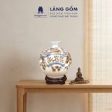  Bình Hút Lộc Tam Phúc Tụ Tài Đắp Nổi 3D Gốm Sứ Bát Tràng – Phúc Lộc Thọ, Quà Tặng Phong Thủy Cao Cấp 