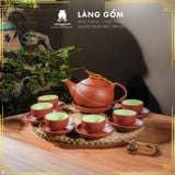  Bộ Ấm Chén Đất Nung Bát Tràng Gốm Mộc Cao Cấp 