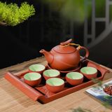  Bộ ấm chén đất nung Bát Tràng cao cấp kèm khay, nhiều dung tích - Bộ ấm trà gốm mộc làm quà tặng sang trọng 