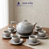  Bộ Ấm Chén Men Hỏa Biến Vân Mây Bát Tràng Cao Cấp 