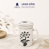  Cốc Sứ Lọc Trà Có Nắp Nhiều Họa Tiết - Cốc Vẽ Tay Thủ Công Cao Cấp - Dung Tích 400ml 