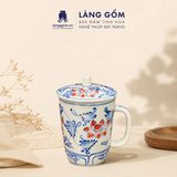  Cốc Sứ Uống Trà Có Nắp Cao Cấp Họa Tiết Vẽ Tay Thủ Công 