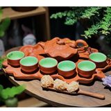  Bộ ấm chén đất nung Bát Tràng cao cấp kèm khay, nhiều dung tích - Bộ ấm trà gốm mộc làm quà tặng sang trọng 