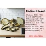  Bộ bát đĩa, bộ bàn ăn gia đình men hỏa biến màu ngọc trai, dành cho 4-6 người - Gốm sứ Bát Tràng - Làng Gốmv 