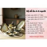 Bộ bát đĩa, bộ bàn ăn gia đình men hỏa biến màu ngọc trai, dành cho 4-6 người - Gốm sứ Bát Tràng - Làng Gốmv 