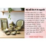  Bộ bát đĩa, bộ bàn ăn gia đình men hỏa biến màu ngọc trai, dành cho 4-6 người - Gốm sứ Bát Tràng - Làng Gốmv 