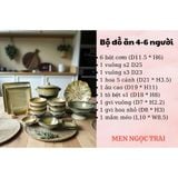  Bộ bát đĩa, bộ bàn ăn gia đình men hỏa biến màu ngọc trai, dành cho 4-6 người - Gốm sứ Bát Tràng - Làng Gốmv 