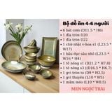  Bộ bát đĩa, bộ bàn ăn gia đình men hỏa biến màu ngọc trai, dành cho 4-6 người - Gốm sứ Bát Tràng - Làng Gốmv 