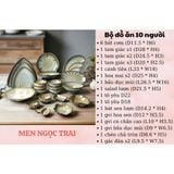  Bộ bát đĩa, bộ bàn ăn gia đình men hỏa biến màu ngọc trai, dành cho 4-6 người - Gốm sứ Bát Tràng - Làng Gốmv 