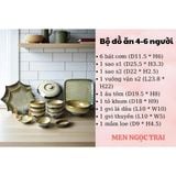  Bộ bát đĩa, bộ bàn ăn gia đình men hỏa biến màu ngọc trai, dành cho 4-6 người - Gốm sứ Bát Tràng - Làng Gốmv 