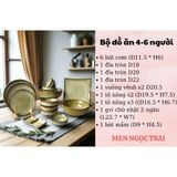  Bộ bát đĩa, bộ bàn ăn gia đình men hỏa biến màu ngọc trai, dành cho 4-6 người - Gốm sứ Bát Tràng - Làng Gốmv 