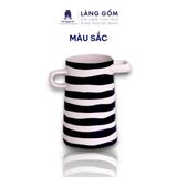  Lọ hoa gốm sứ có tai decor phong cách hiện đại, Bình hoa dáng trụ dùng trang trí, cắm hoa – Gốm sứ xuất khẩu cao cấp 