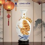  Bảo Bình Tích Lộc Gốm Bát Tràng Cao Cấp - Đắp Nổi 3D Hoàng Kim Màu Ngũ Hành - Quà Tặng Sang Trọng 