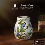  Bình hoa men màu họa tiết vẽ chim tu căng và hoa 