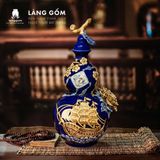  Bình Hồ Lô Tích Lộc Phong Thủy - Đắp Nổi Thuận Buồm, Tài Lộc Dát Vàng 18K - Quà Tặng Gốm Sứ Bát Tràng Cao Cấp 