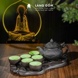  Bộ ấm chén đất nung Bát Tràng cao cấp kèm khay, nhiều dung tích - Bộ ấm trà gốm mộc làm quà tặng sang trọng 