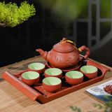  Bộ ấm chén đất nung Bát Tràng cao cấp kèm khay, nhiều dung tích - Bộ ấm trà gốm mộc làm quà tặng sang trọng 