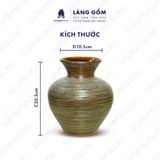  Bình hoa men hỏa biến dáng phễu màu mộc chỉ đen 