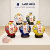  Bình Hút Lộc Phát Tài Phát Lộc Đắp Nổi 3D Gốm Sứ Bát Tràng – Bình Tụ Tài Phong Thủy Quà Tặng Cao Cấp 