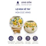  Bình hoa men màu vẽ tay họa tiết hoa cúc vàng 