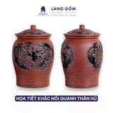  Chum đựng gạo sành Liên Ngư Hữu Dư 