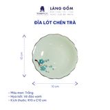  Bộ ấm chén bưởi lửa men trắng vẽ đào xanh 