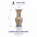  Lọ hoa vẽ bách hoa chấm màu nhiều họa tiết, kiểu dáng - Gốm sứ Biên Hoà (TH) 