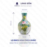  Lọ hoa vẽ bách hoa chấm màu dáng tỏi - Gốm sứ Biên Hòa 