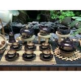  Bộ ấm chén men hỏa biến dáng thiên nga 