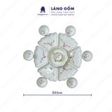  Bộ bát đĩa hoa mặt trời men kem vẽ hoa đào 