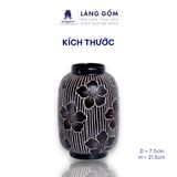  Lọ hoa men mát dáng lồng đèn họa tiết vẽ hoa lá nét gại 