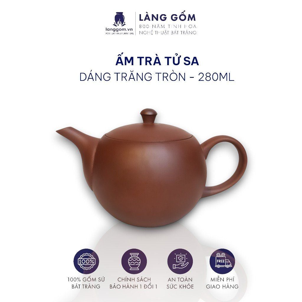  Ấm đất mộc nguyên khoáng cao cấp dáng Trăng Tròn 