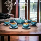  Bộ ấm chén men hỏa biến dáng a còng @ 