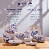  Bộ bàn ăn Thôn quê men lam, họa tiết vẽ gà trống 