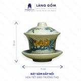  Bát sâm bày bàn thờ men rạn đắp nổi 