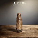  Bình hoa men hỏa biến dáng chai sóng cổ bé nmàu hổ phách 