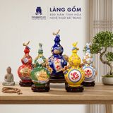 Bình Hồ Lô Tích Lộc Phong Thủy - Đắp Nổi Thuận Buồm, Tài Lộc Dát Vàng 18K - Quà Tặng Gốm Sứ Bát Tràng Cao Cấp 