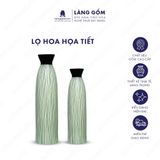  Bình hoa họa tiết kẻ mưa, cắm tuyết mai, thanh liễu, cỏ lau 