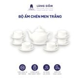  Bộ ấm chén men trắng dung tích 550 - 600 ml 