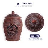  Hũ đựng gạo khắc nổi Phúc Tâm An 