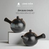  Bộ ấm chén quai chuôi màu đen sần có vệt 
