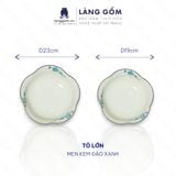  Bộ bát đĩa hoa mặt trời men kem đào xanh 