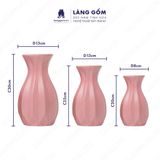  Bình hoa men mát dáng múi khế màu pastel 