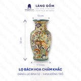  Bình bách hoa chấm màu khắc thủ công dáng lục bình 