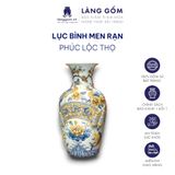  Lộc bình phong thuỷ men rạn đắp nổi 