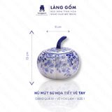  Hũ mứt sứ họa tiết vẽ tay thủ công dáng Quả Bí 