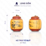  Hũ đựng trà đất nung tứ quý Tùng, Cúc, Trúc, Mai 