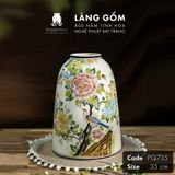 Bình hoa men màu vẽ tay họa tiết hoa phú quý 
