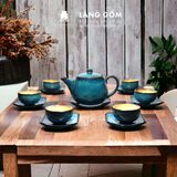  Bộ ấm chén men hỏa biến dáng ba chân 