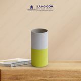  Bình hoa men mát mix 2 màu trắng - vàng 